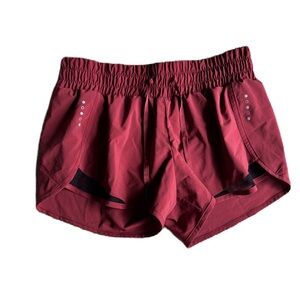 Core 10 Women’s Athletic Shorts Lined Large Ruby Red Running Active Workout EUC